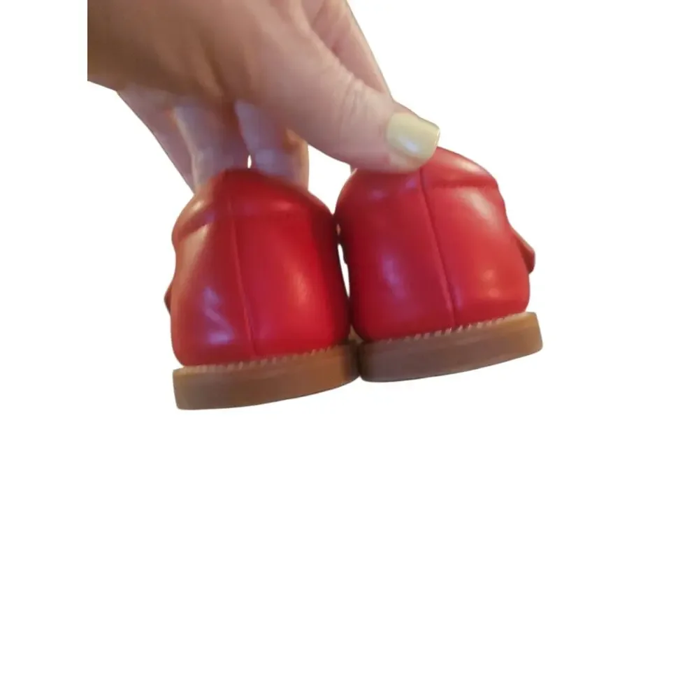FELIX & FLORA Red Mary Jane Shoes Adjustable Strap Closure Soft Leather Size 3